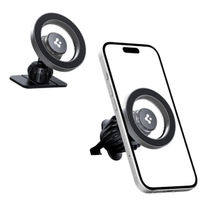 SPIGEN MFT13 MAGNETIC MAGSAFE DASHBOARD & VENT CAR MOUNT SILVER