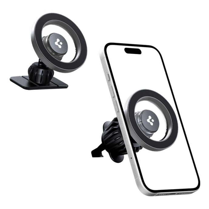SPIGEN MFT13 MAGNETIC MAGSAFE DASHBOARD & VENT CAR MOUNT SILVER