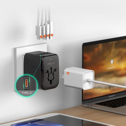 TECH-PROTECT TA200 TRAVEL ADAPTER EU / UK / US / AU BLACK