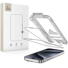 SZKŁO HARTOWANE TECH-PROTECT QUICK SET+ 2-PACK IPHONE 15 PRO BLACK