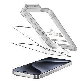 SZKŁO HARTOWANE TECH-PROTECT QUICK SET+ 2-PACK IPHONE 15 PRO BLACK