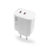 Ładowarka sieciowa VIDVIE PLE261 2xType-C + kabel Type-C/Type-C 3A 45W GaN biały