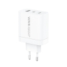 Travel charger VIDVIE PLE262 3A 65W GaN 1xUSB+2xType-C+Type-C/Type-C cable white