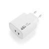 Travel charger VIDVIE PLE261 3A 45W GaN 2xType-C+Type-C/Type-C cable white