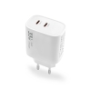 Travel charger VIDVIE PLE260 3A 33W GaN 2xType-C+Type-C/iPhone cable white