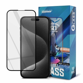 Tempered Glass 5D for Samsung A40/XCOVER 5  black PAPER PACKING