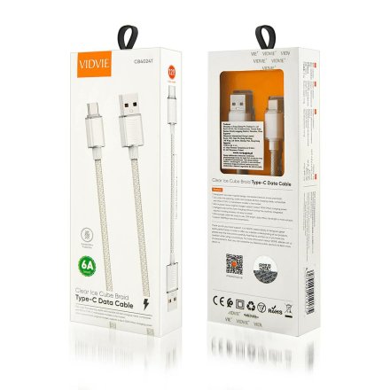 kabel vidvie cb4024 usbtype c bialy