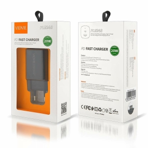 Travel charger VIDVIE PLE248 3A PD 20W USB+Type-C black