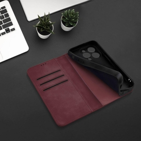 PRIME BOOK Case for Samsung A40 burgundy