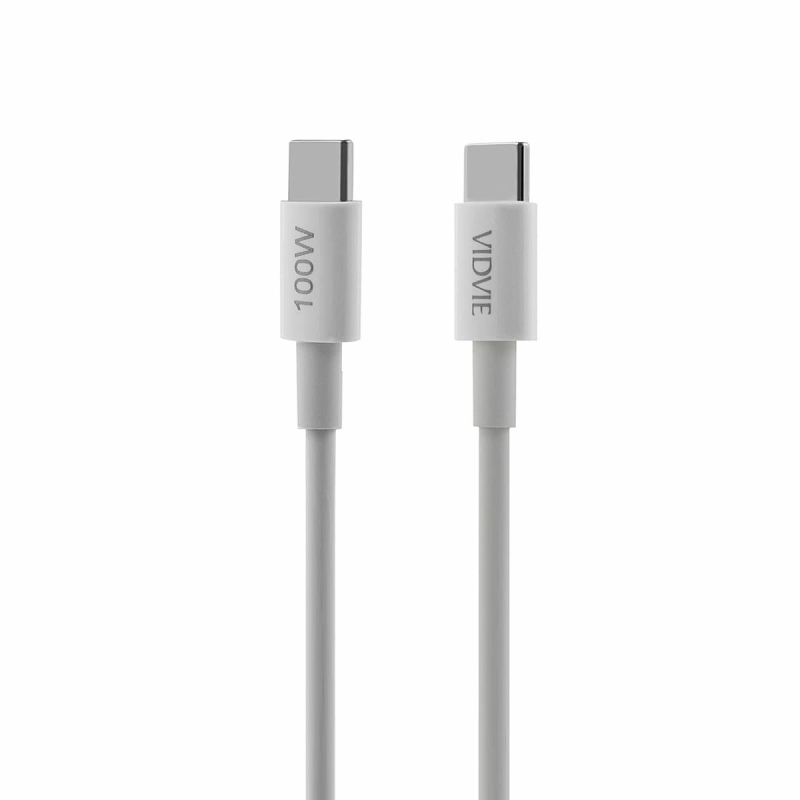 Cable VIDVIE CB4013 Type C/Type-C 100W 1m white