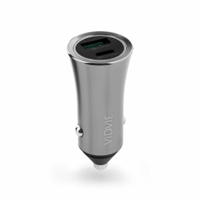 Auto-Ladegerät VIDVIE CC517C 1xUSB + 1xType C 3A, PD20W+QC18W silber