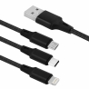 Cable USB/3in1 1m black
