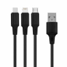 Cable USB/3in1 1m black