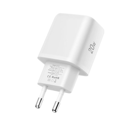 TECH-PROTECT NCA20 2-PORT NETWORK CHARGER PD 20W / QC3.0 + TYPE-C CABLE WHITE
