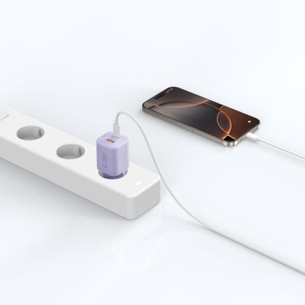 TECH-PROTECT NCM33 2-PORT NETWORK CHARGER PD 33W / QC3.0 BABY PURPLE