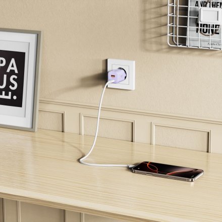 TECH-PROTECT NCM33 2-PORT NETWORK CHARGER PD 33W / QC3.0 BABY PURPLE