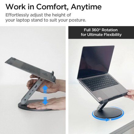 SPIGEN LD204H LAPTOP STAND HUB SPACE GREY