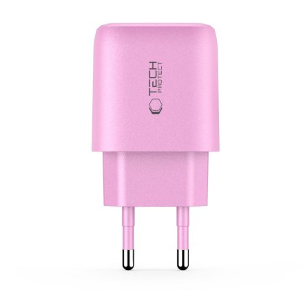 TECH-PROTECT NCA20 2-PORT NETWORK CHARGER PD 20W / QC3.0 BABY PINK