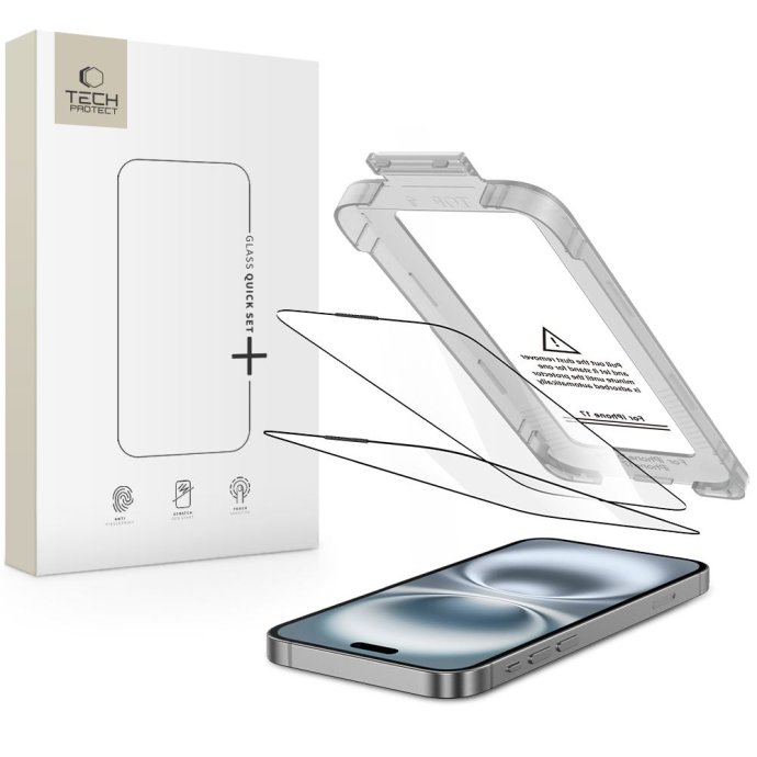 SZKŁO HARTOWANE TECH-PROTECT QUICK SET+ 2-PACK IPHONE 17 BLACK