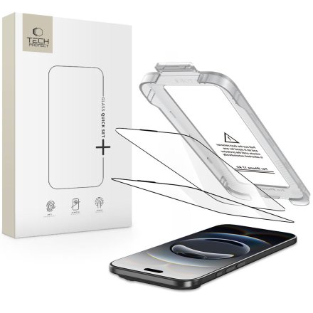 SZKŁO HARTOWANE TECH-PROTECT QUICK SET+ 2-PACK IPHONE 17 AIR BLACK