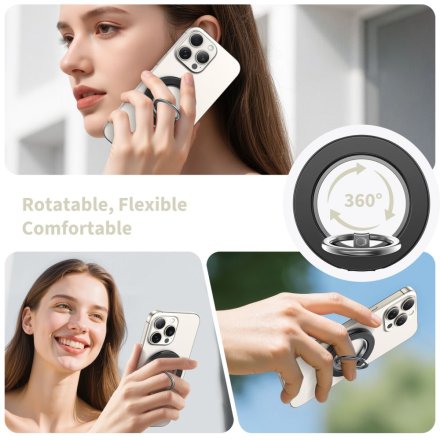 TECH-PROTECT MMR600 MAGNETIC MAGSAFE PHONE RING SATIN BLACK