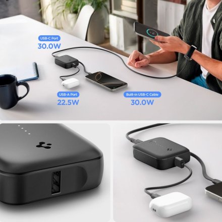 SPIGEN ESSENTAIL EA3010BT POWER BANK 10000 MAH 30W BLACK