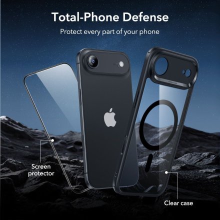 ESR CLASSIC HYBRID MAGSAFE & TEMPERED GLASS IPHONE 17 AIR CLEAR/BLACK
