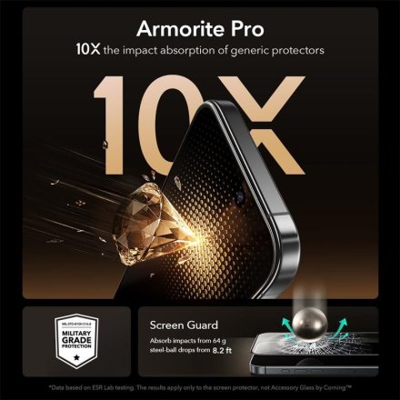 SZKŁO HARTOWANE ESR ULTRAFIT ARMORITE PRO TEMPERED GLASS IPHONE 16 PRO / 17 CLEAR