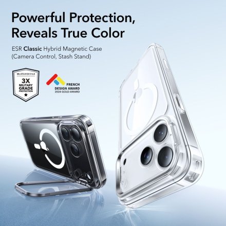 ESR CLASSIC HYBRID KICKSTAND MAGSAFE IPHONE 17 PRO MAX CLEAR