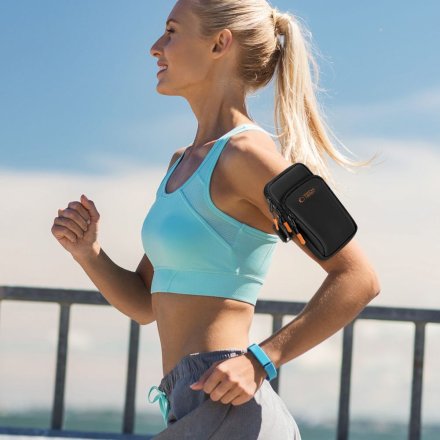 TECH-PROTECT M7 UNIVERSAL SPORT ARMBAND BLACK/ORANGE