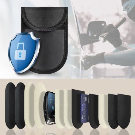 KLATKA FARADAYA TECH-PROTECT KLR100 POUCH KEYLESS RFID SIGNAL BLOCKER CASE BLACK/BLACK