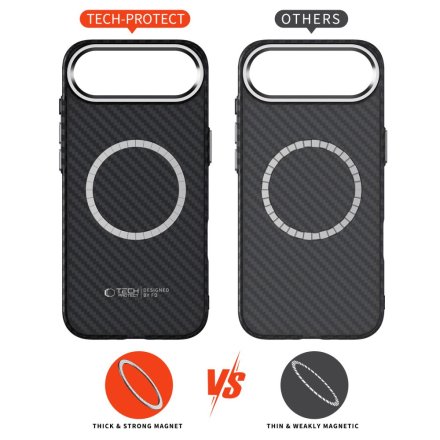TECH-PROTECT ION CARBON MAGSAFE IPHONE 17 AIR BLACK/SILVER