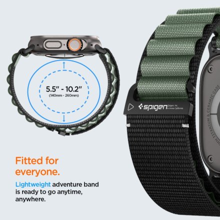 SPIGEN WBF1 BAND APPLE WATCH 6 / 7 / 8 / 9 / 10 / SE / ULTRA 1 / 2 (44 / 45 / 46 / 49 MM) BLACK/GREEN