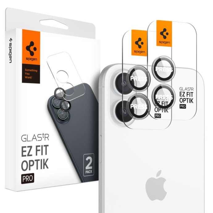 OSŁONA APARATU SPIGEN OPTIK PRO GLAS.TR ”EZ FIT” CAMERA PROTECTOR 2-PACK IPHONE 16 / 16 PLUS / 17 CRYSTAL CLEAR