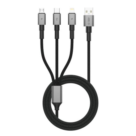 TECH-PROTECT ULTRABOOST DNA 3IN1 LIGHTNING & TYPE-C & MICRO-USB CABLE 3A 120CM IRON GREY