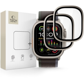 SZKŁO HARTOWANE TECH-PROTECT GLASS RING 2-PACK APPLE WATCH ULTRA 1 / 2 / 3 (49 MM) TITANIUM