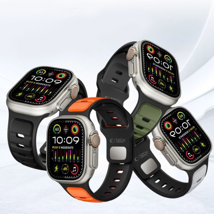 TECH-PROTECT ICONBAND LINE APPLE WATCH 8 / 9 / 10 / 11 / SE / ULTRA (44 / 45 / 46 / 49 MM) BLACK/GREEN
