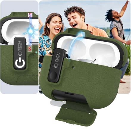 TECH-PROTECT SLIM HOOK APPLE AIRPODS PRO 3 OLIVE GREEN