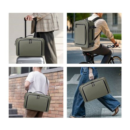 TECH-PROTECT DEFENDER S50 RYANAIR & WIZZAIR TRAVEL LAPTOP CABIN BACKPACK 20L 40x20x25 OLIVE GREEN