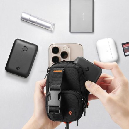 SPIGEN SNAP ZIP MAGSAFE POUCH BLACK