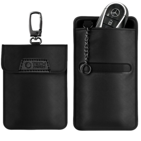 KLATKA FARADAYA TECH-PROTECT KLR400 POUCH KEYLESS RFID SIGNAL BLOCKER CASE BLACK/BLACK