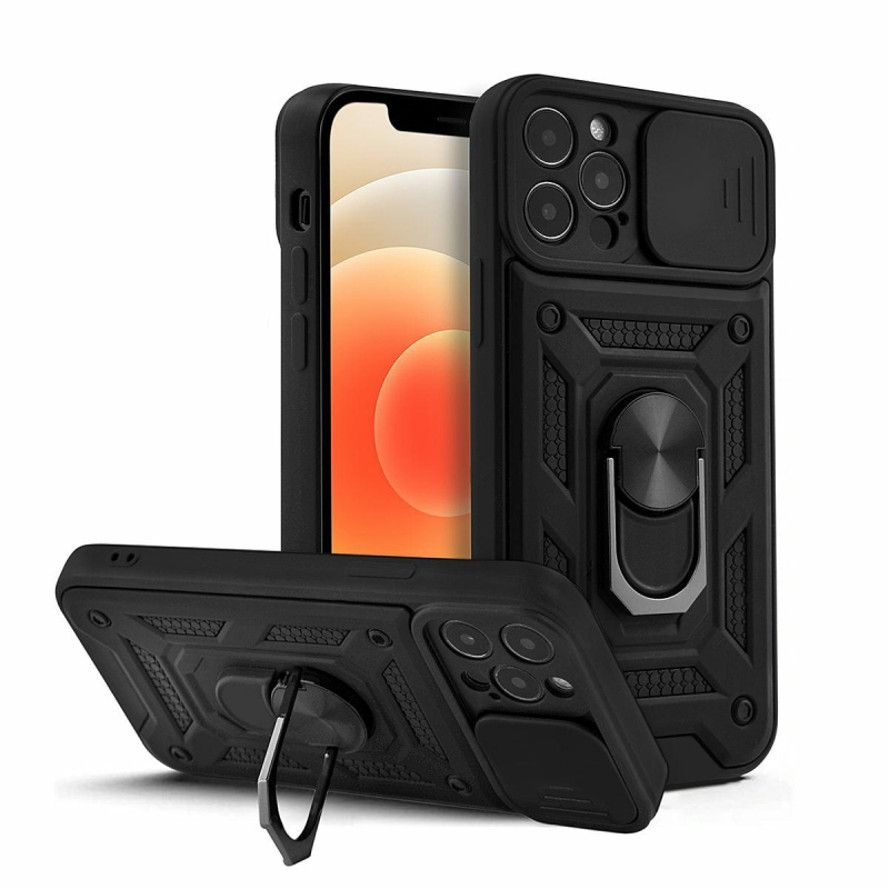 Etui SLIDE RING für Realme 12X 5G schwarz