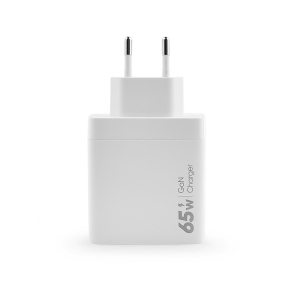 Travel charger VIDVIE PLE262 3A 65W GaN 1xUSB+2xType-C+Type-C/iPhone cable white
