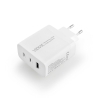 Ładowarka sieciowa VIDVIE PLE262 1xUSB + 2xType C + kabel Type C/iPhone 3A 65W GaN biały