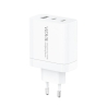 VIDVIE PLE262 Netzladegerät 1xUSB + 2xType C + Type C/iPhone Kabel 3A 65W GaN Weiß
