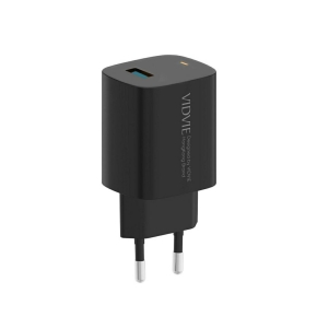 VIDVIE PLE249 Netzladegerät 1xUSB + Type C-Kabel 3A 18W QC 3.0 schwarz