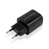 Travel charger VIDVIE PLE249 3A QC 3,0 18W USB+cable USB/Type-C black