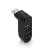 Adapter HUB USB/2xUSB 2.0 + 1xUSB 3.0 + 1xType C schwarz