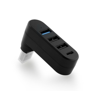 Adapter HUB USB/2xUSB 2.0 + 1xUSB 3.0 + 1xType C schwarz