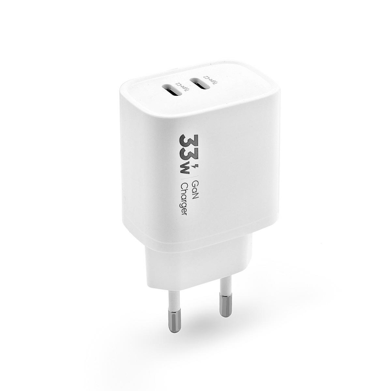 VIDVIE PLE260 Netzladegerät 2xType-C + Type-C/Type-C Kabel 3A 33W GaN kompatibel PD20W weiß